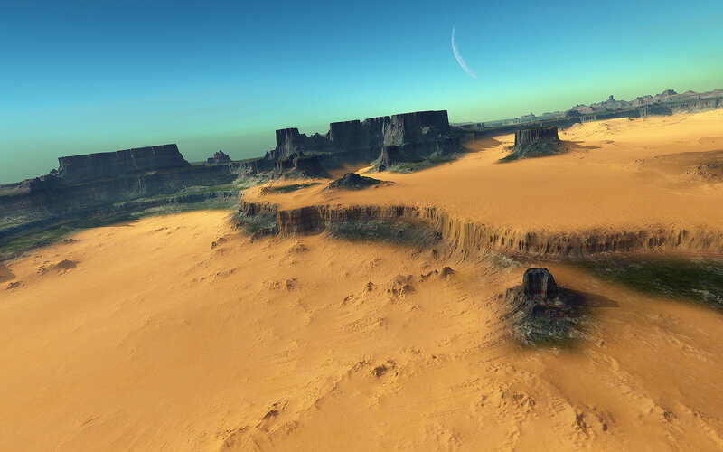 Alien Desert Landscape — Orange, Desolate