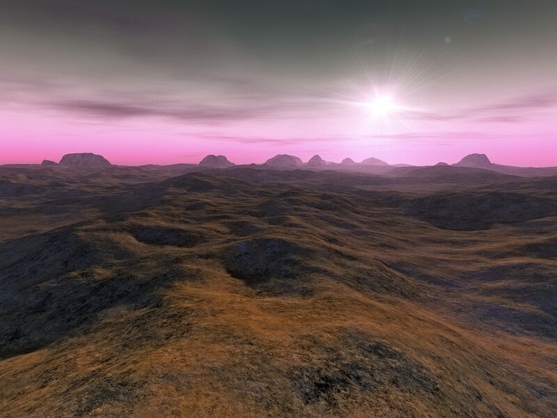 Alien Desert Landscape — Pink