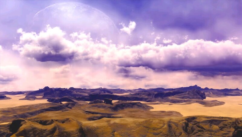 Alien Desert Landscape — Purple, Dramatic, Digital Art