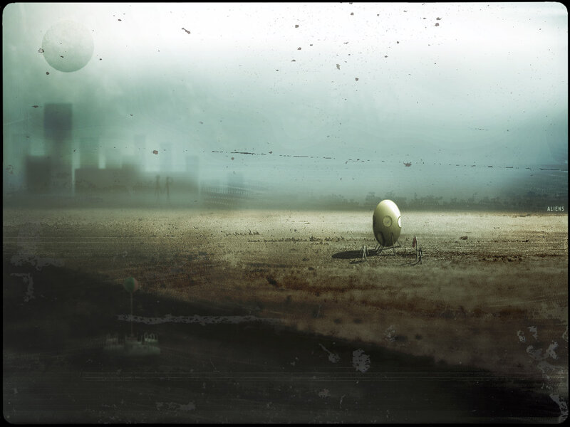 Alien egg on alien planet