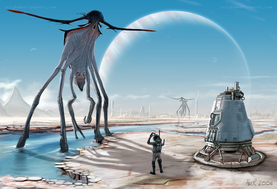 Alien encounter on alien planet