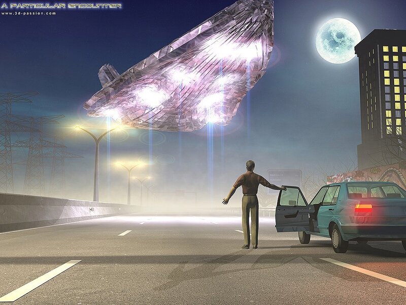 Alien encounter on highway