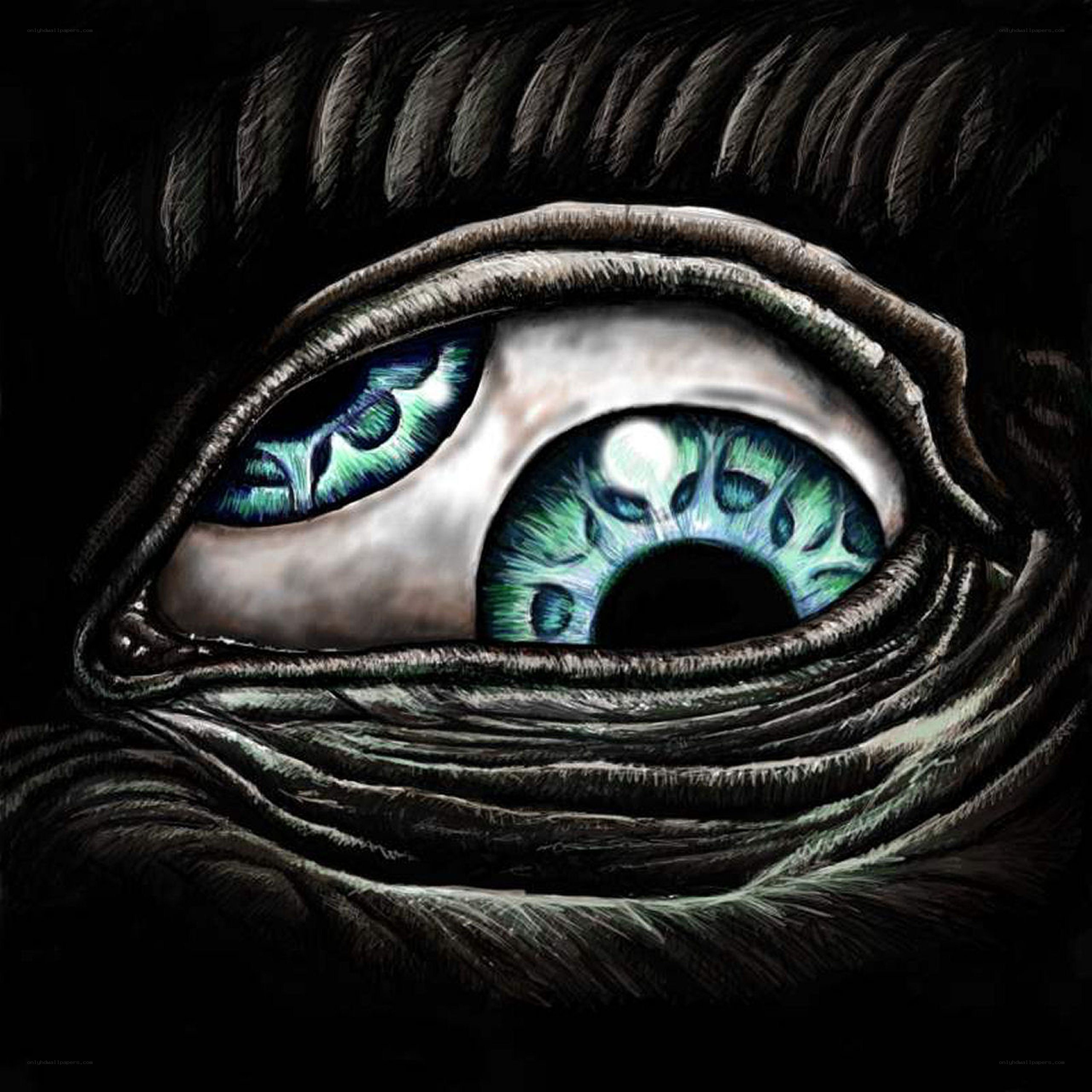 alien eye close-up