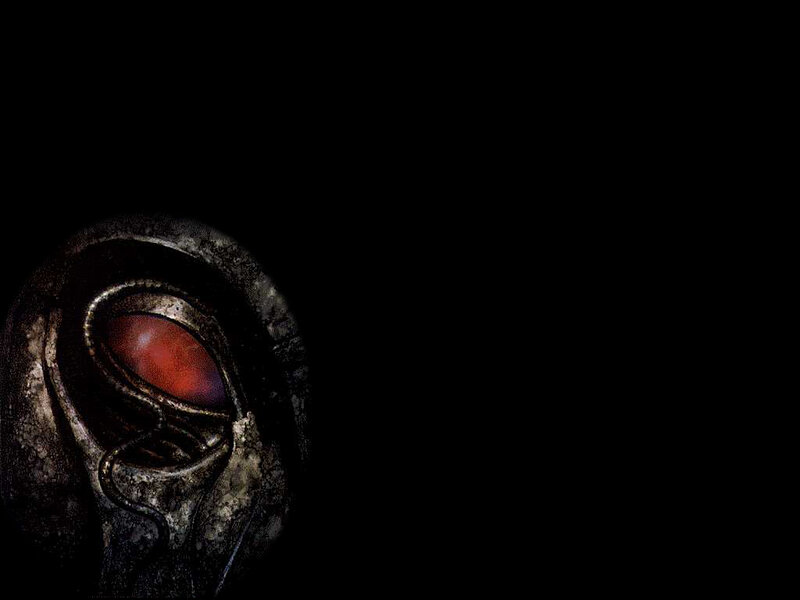 Alien Eye in Dark Mask