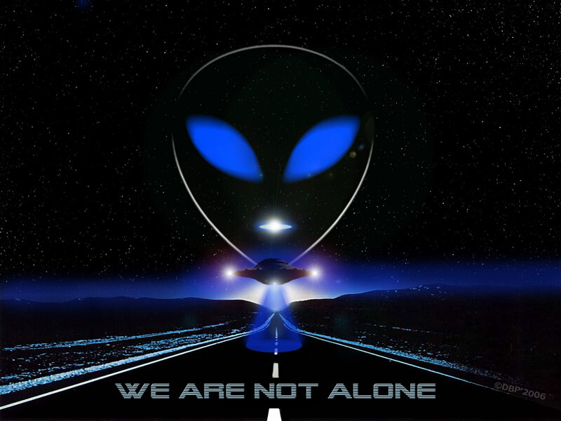 Alien Face and UFO
