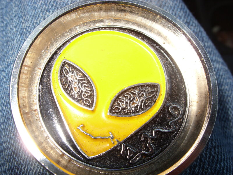 alien face belt buckle