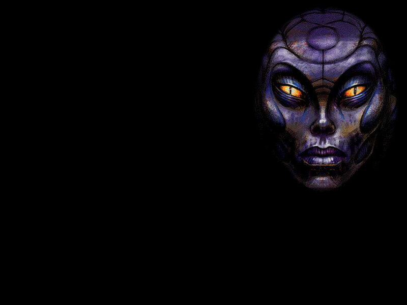 Alien Face in Darkness