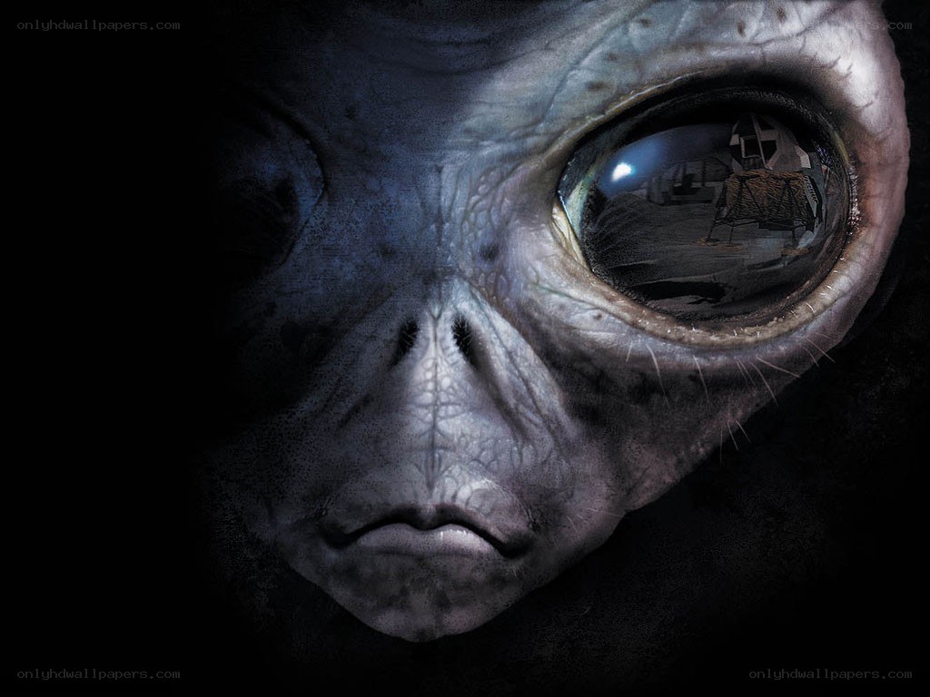 alien face with reflection