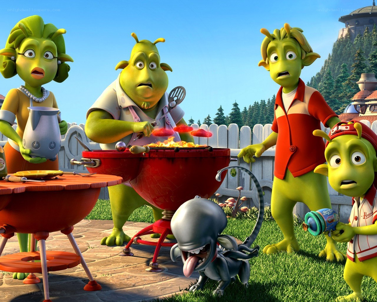 Alien family barbecue