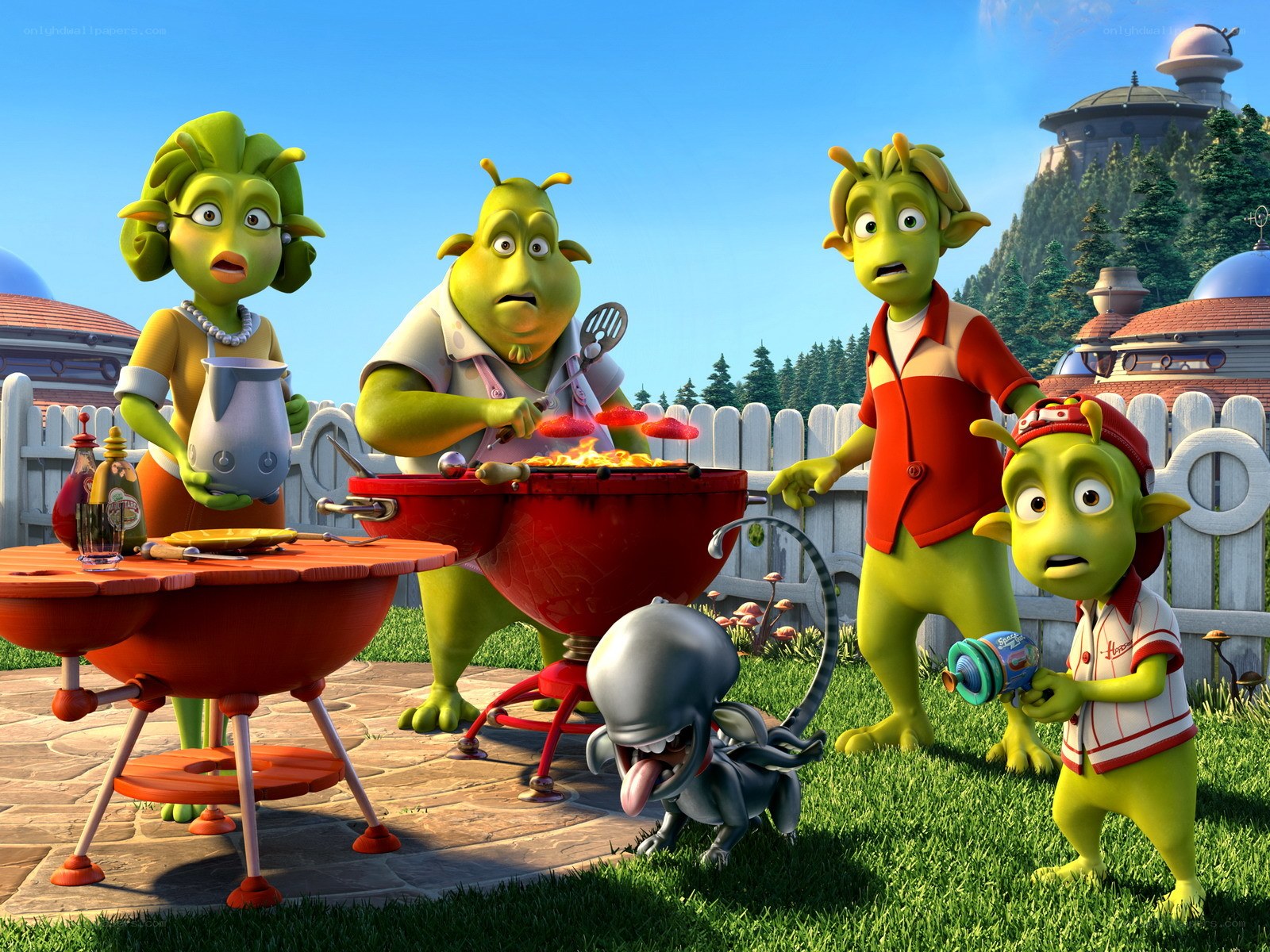 Alien family barbecue