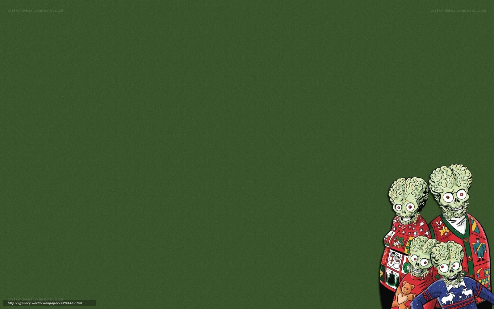 alien family christmas wallpaper