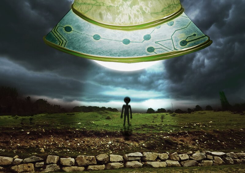 Alien Figure in Field