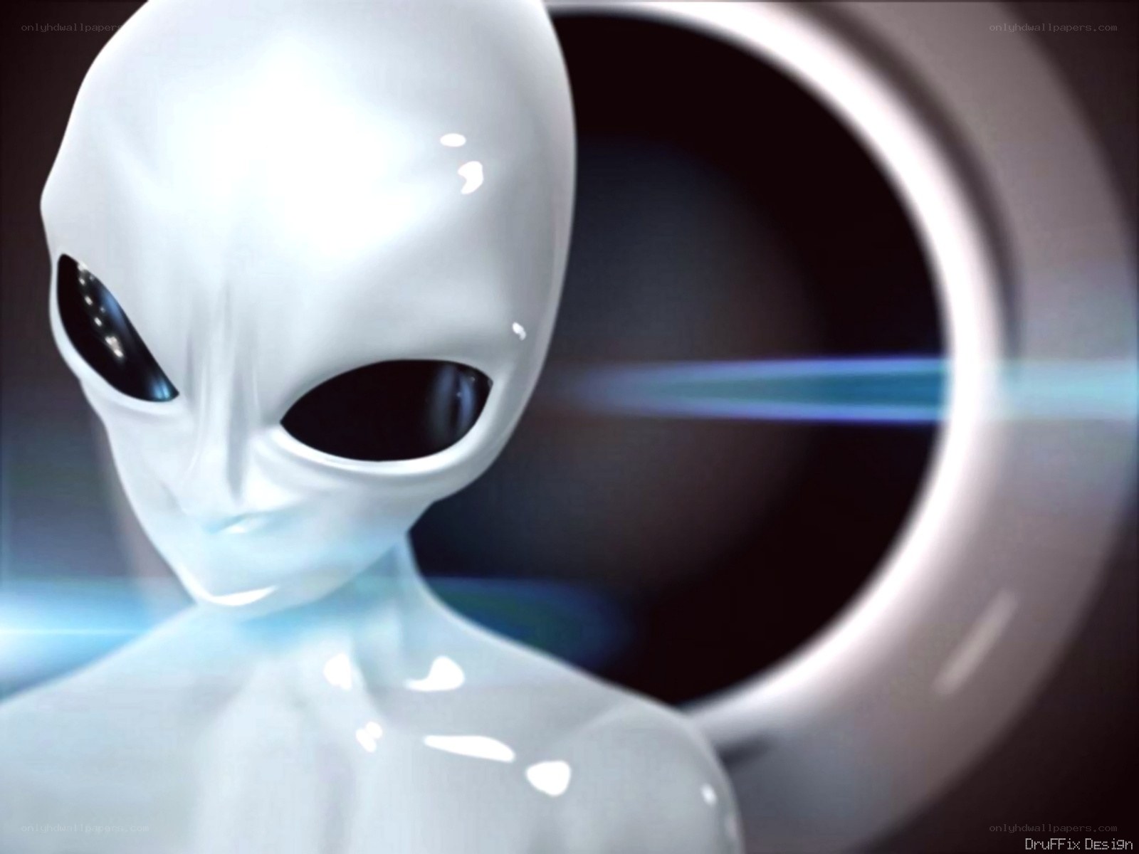 alien figure in futuristic setting