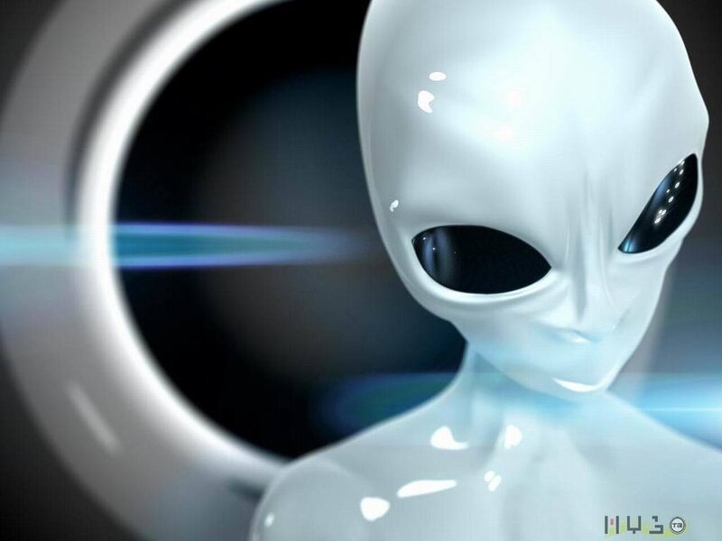 alien figure in futuristic setting