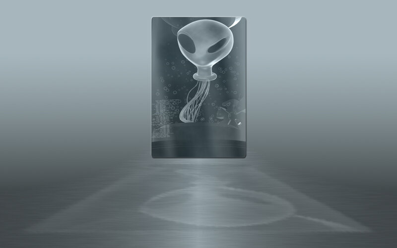 Alien Figure in Glass Case