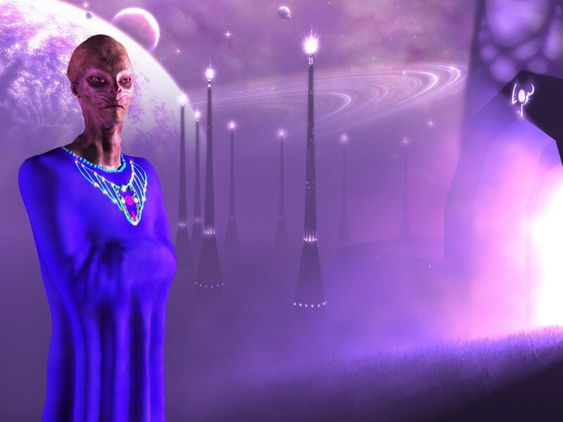 Alien Figure in Purple