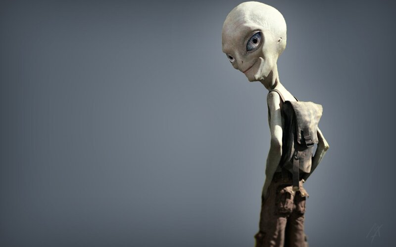 Alien Figure with Backpack
