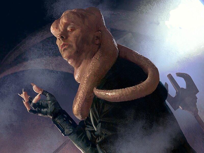 alien figure with tentacle