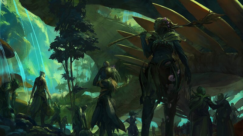 Alien Figures in Cave — Green