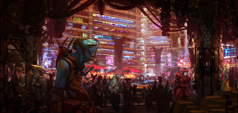 Alien Figures in Market