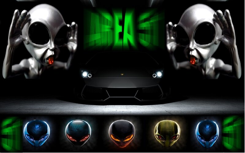 Alien Figures with Car