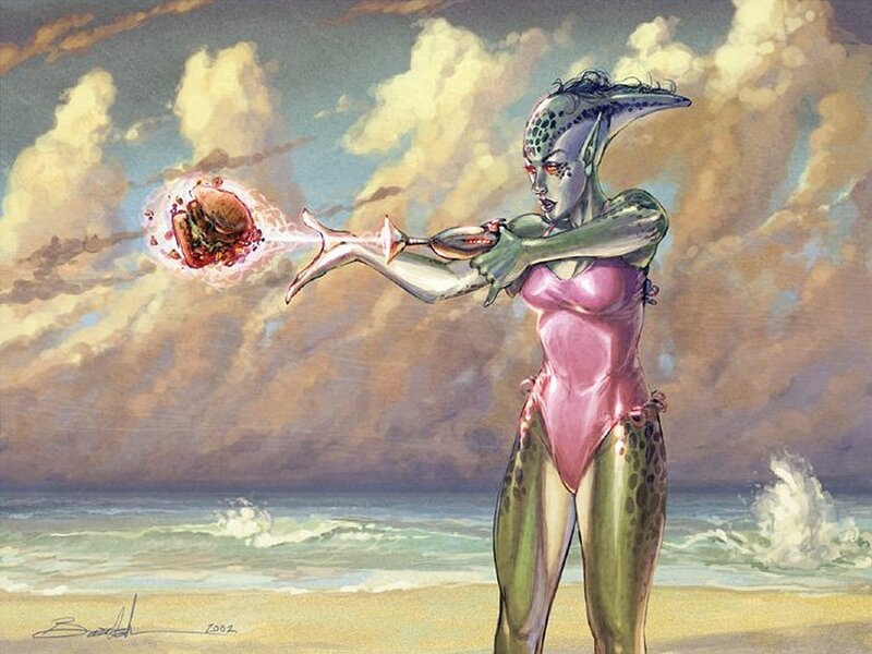 Alien firing burger beam