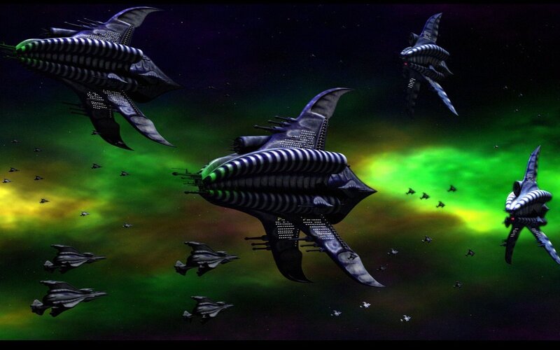 alien fleet in space