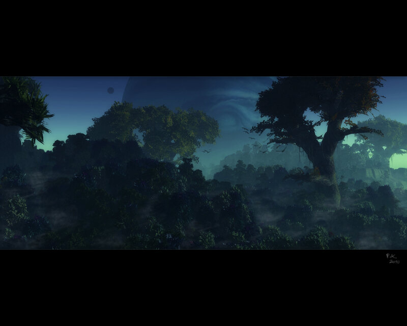 Alien Forest Landscape — Green, Mysterious