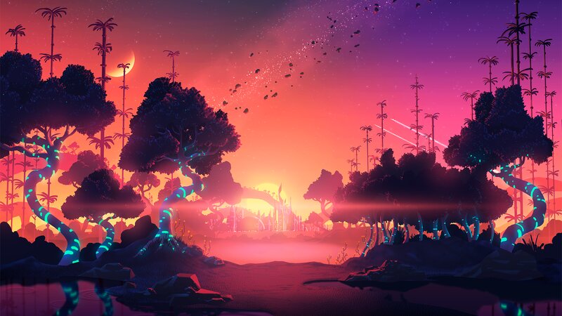 Alien Forest Landscape — Purple, Serene