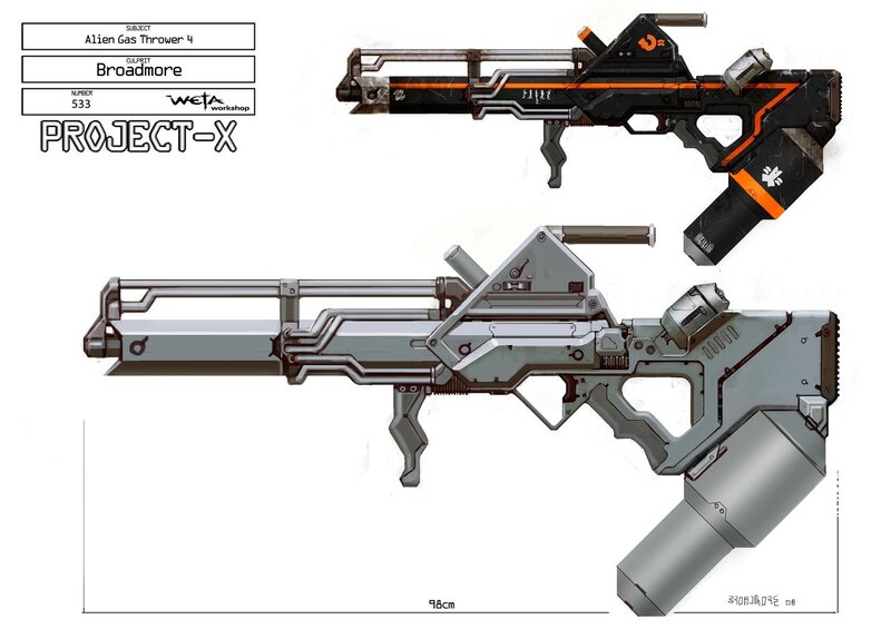 Alien Gas Thrower weapon design