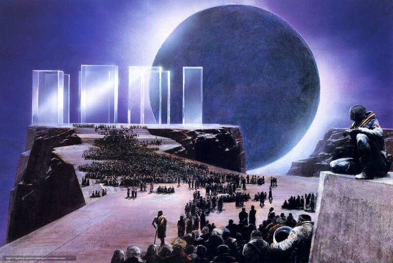Alien gathering on alien planet