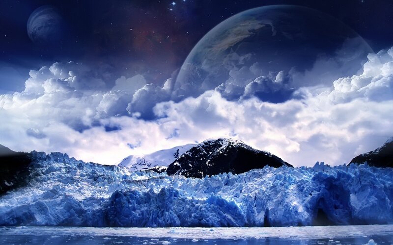 alien glacier landscape