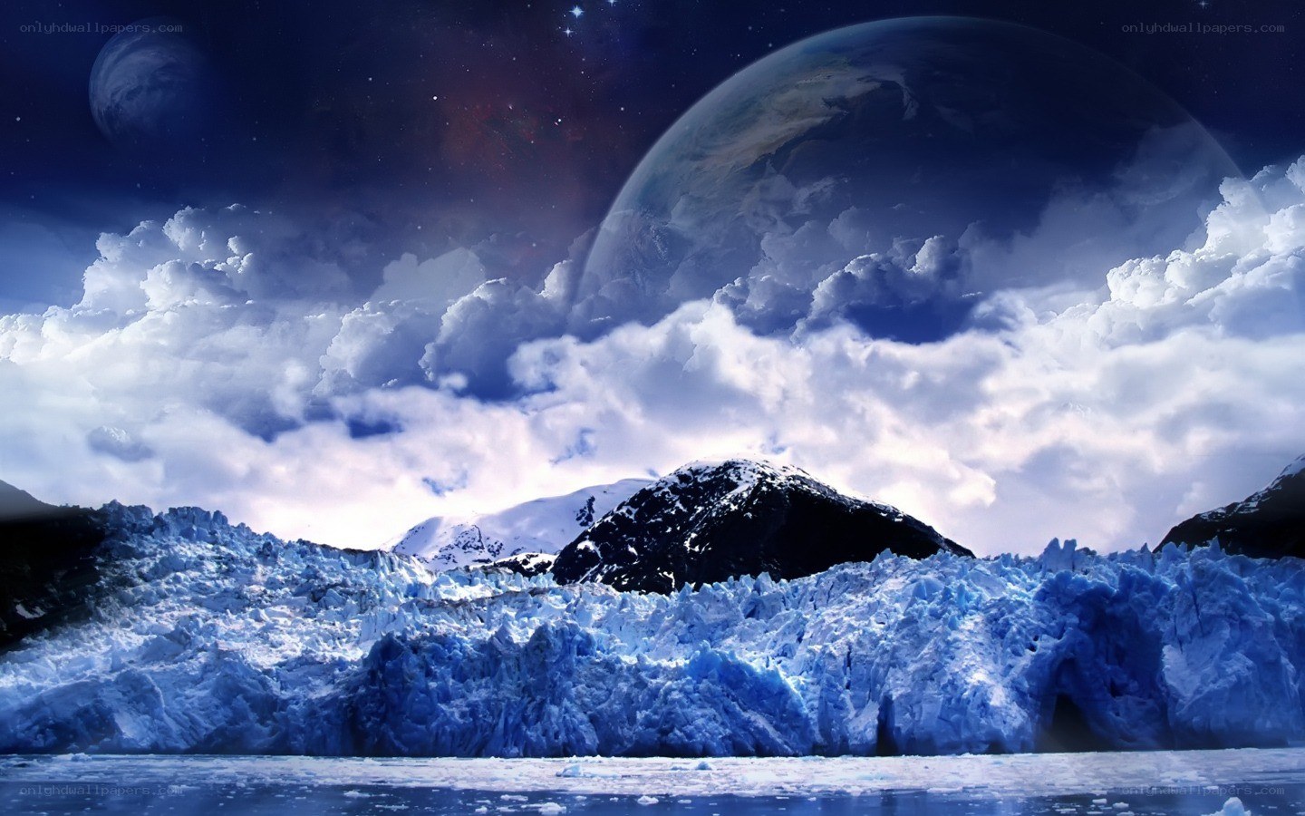 alien glacier landscape