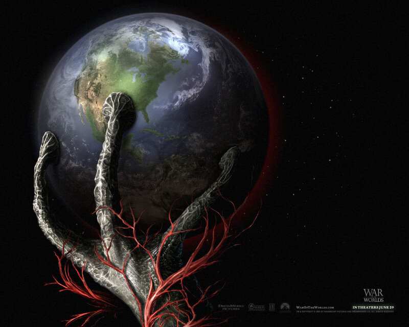 Alien Hand Holding Earth — Black, Dramatic, Night