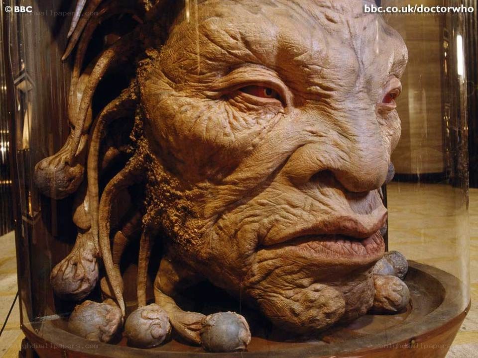 alien head in a glass dome