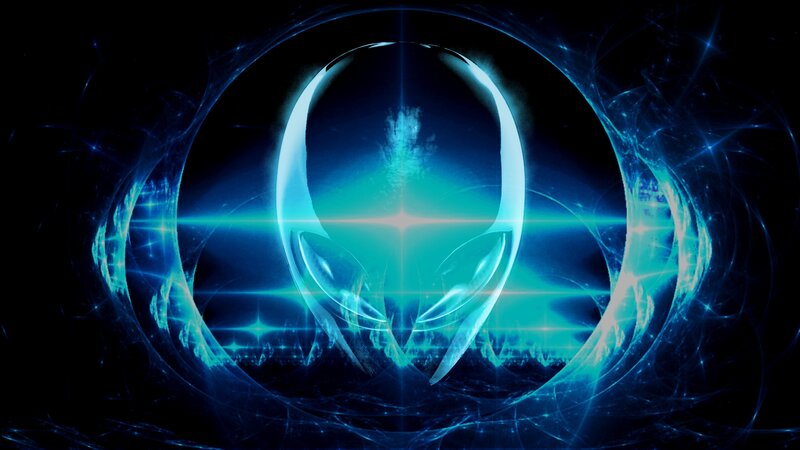 Alien Head in Blue Light