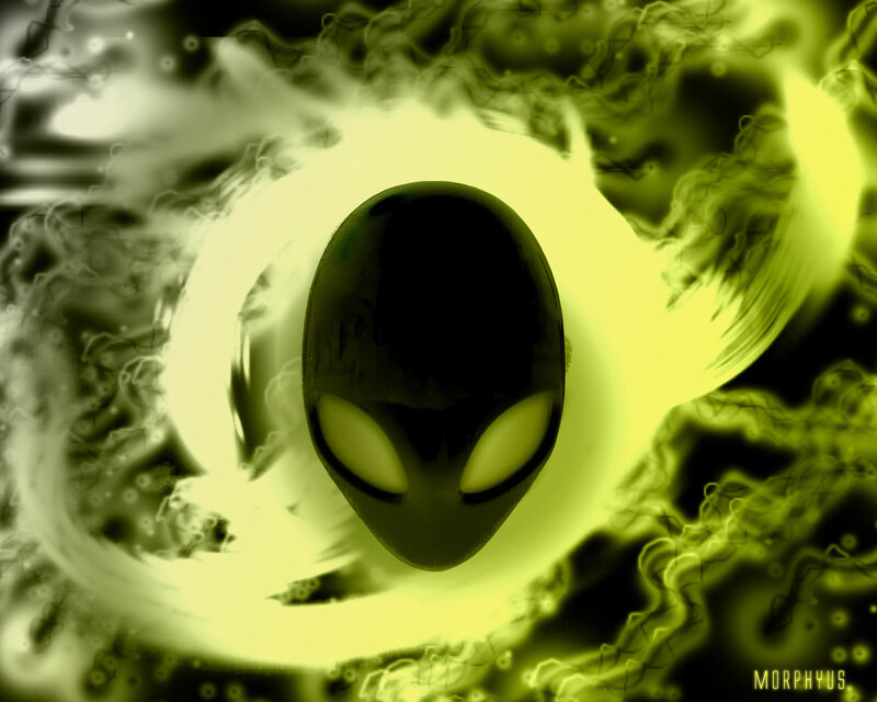 Alien Head in Green Aura