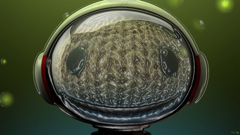 alien head in helmet
