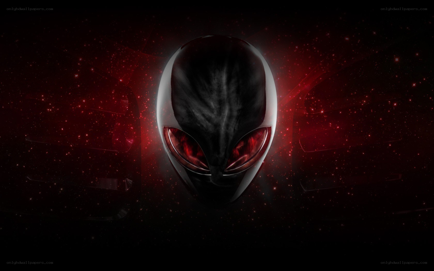 Alien head in space