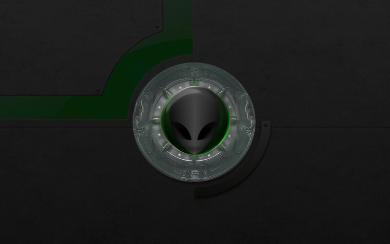 Alien Head Logo — Black, Dark, 3d Render
