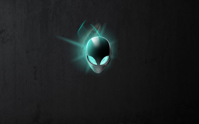 Alien Head Logo — Black, Dark, Digital Art, Glow