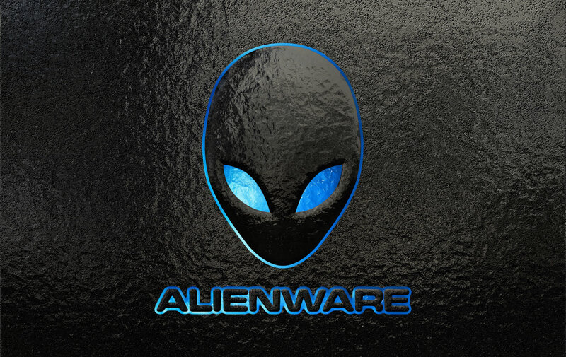 Alien Head Logo — Black, Dark, Digital Art, Text, Blue