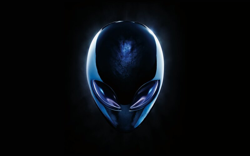 Alien Head Logo — Black, Dark, Dramatic, 3d Render, Light
