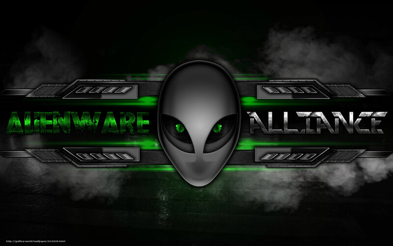 Alien Head Logo — Black, Dark, Futuristic, Digital Art, Green Light