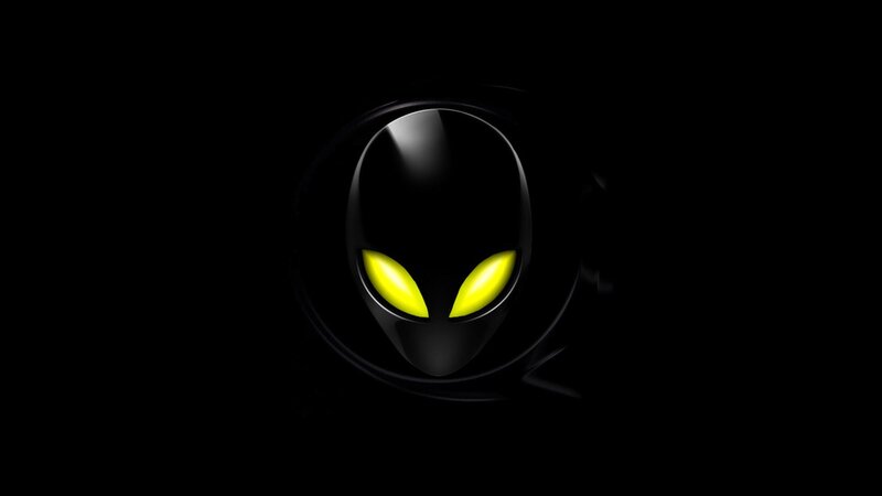 Alien Head Logo — Black, Dark, Mysterious, Night
