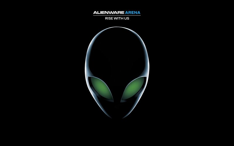 Alien Head Logo — Black, Dramatic, Digital Art, Green Eyes