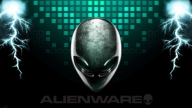 Alien Head Logo — Black, Dramatic, Digital Art, Lightning