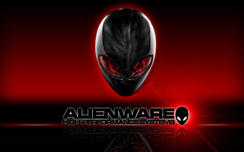 Alien Head Logo — Black, Dramatic, Digital Art, Red Light
