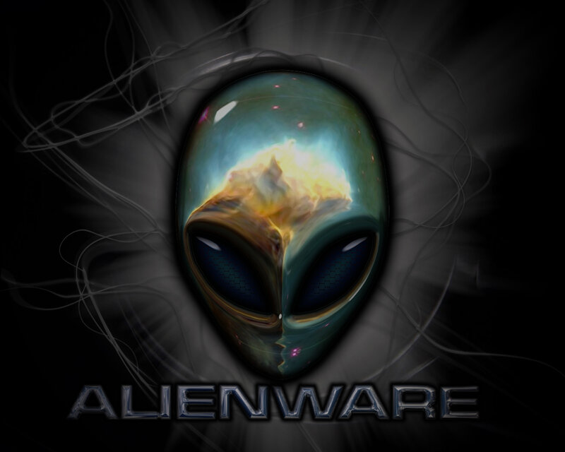 Alien Head Logo — Black, Dramatic, Digital Art, Text