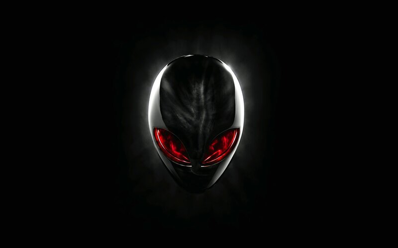 Alien Head Logo — Black, Dramatic, Digital Art